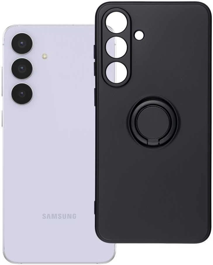 Oem SILIKONINIS ŽIEDO Dėklas SAMSUNG S25 FE, juodas