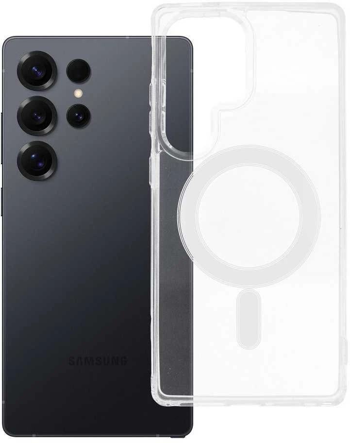 Oem CLEAR MAG COVER dėklas suderinamas su MagSafe skirtas Samsung Galaxy S25 Ultra skaidrus
