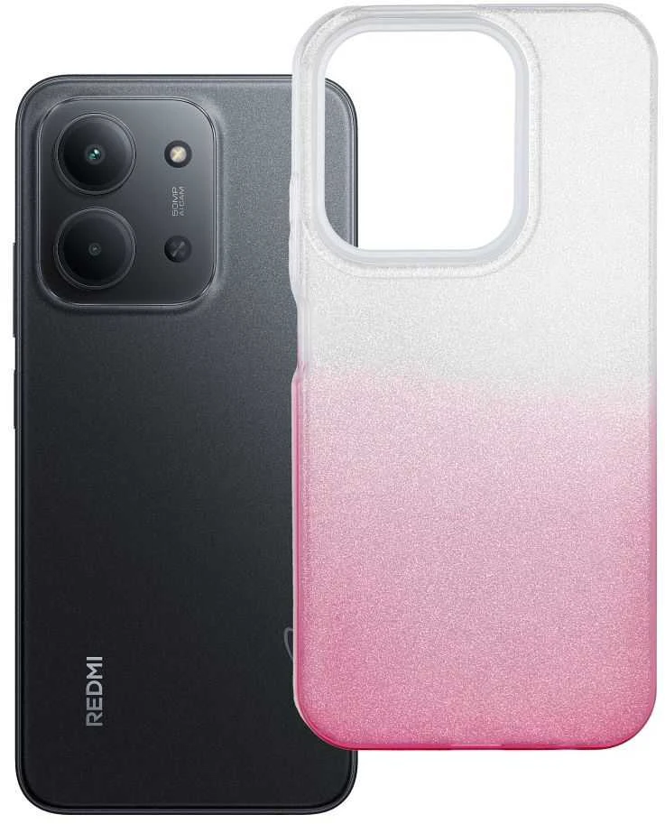 Oem Dėklas na Xiaomi Redmi 15C (173,16 x 81,07 x 8,2) Shining transparentne rožinė