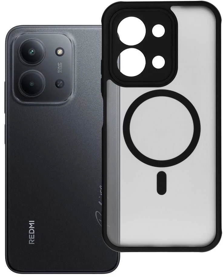 Dėklas Oem PILNAI MATINIS MAG DANGTELIS, suderinamas su „MagSafe“, skirtas XIAOMI REDMI 15C, juodas