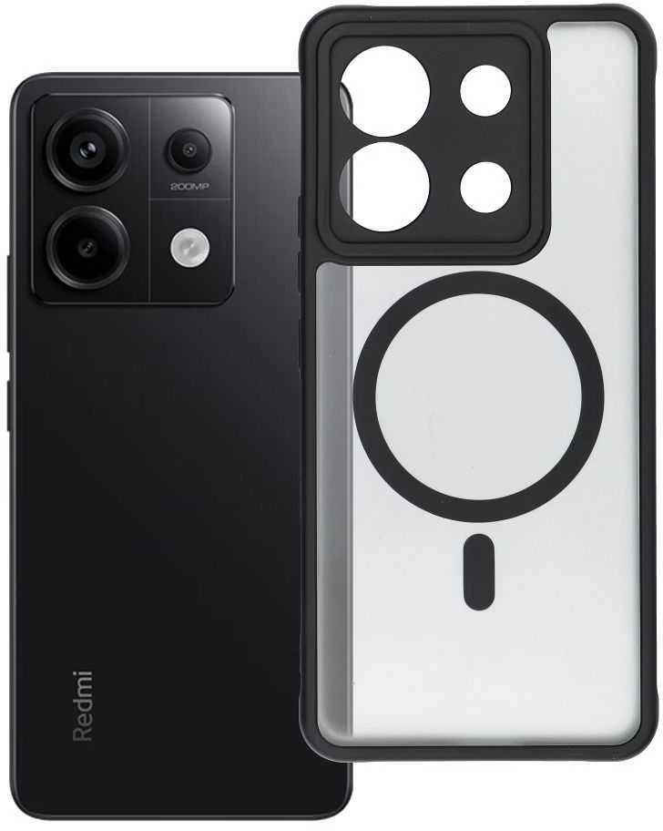 Oem FULL MATTE MAG COVER dėklas suderinamas su MagSafe skirtas Xiaomi Redmi Note 13 PRO 5G juodos spalvos