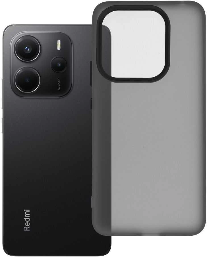 Oem SAPPY Dėklas skirtas Xiaomi Redmi Note 14 4G (GLOBAL - 164,84mm x 78,15mm x 8,16mm) juodos spalvos