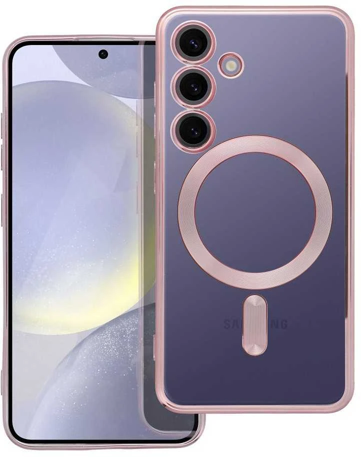 Oem ELECTRO MAG COVER dėklas suderinamas su MagSafe skirtas Samsung Galaxy S24 rose aukso spalvos