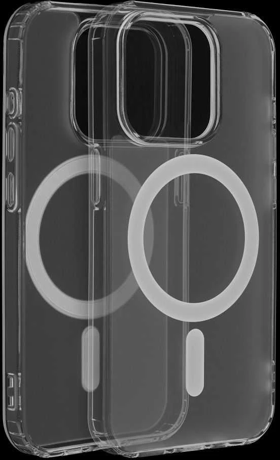 Oem Originalus „iPhone 15 PLUS“ dėklas, suderinamas su „MagSafe“ permatomu, sušalusio stiklo apvalkalu.