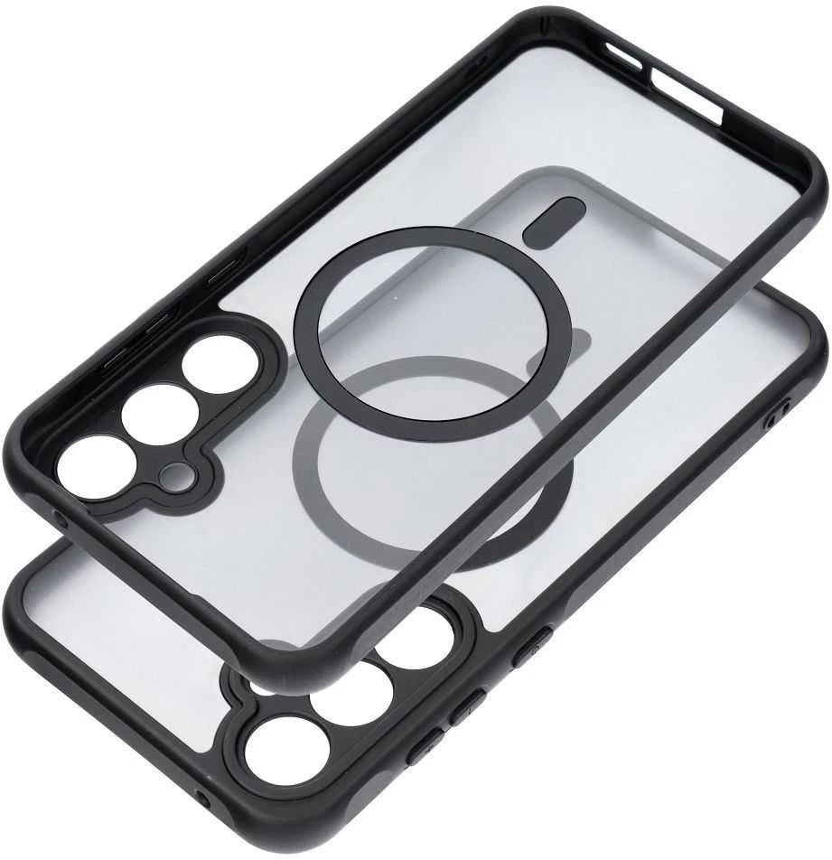 Oem FULL MATTE MAG COVER dėklas suderinamas su MagSafe skirtas Samsung Galaxy A55 juodos spalvos