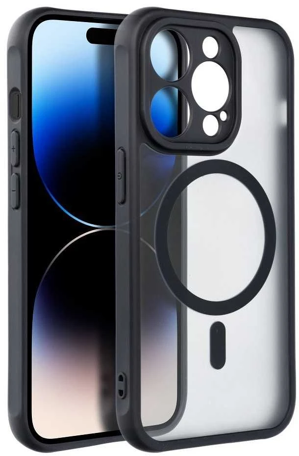 „Oem“ dėklas, skirtas „iPhone 16 PRO“ telefonui, visiškai matinis „Mag“ dėklas, suderinamas su „MagSafe“ juodas