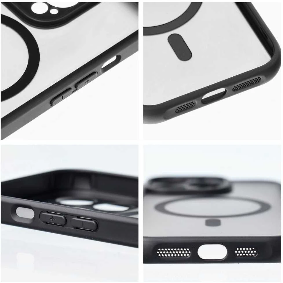 Oem FULL MATTE MAG COVER dėklas suderinamas su MagSafe skirtas Samsung Galaxy A55 juodos spalvos