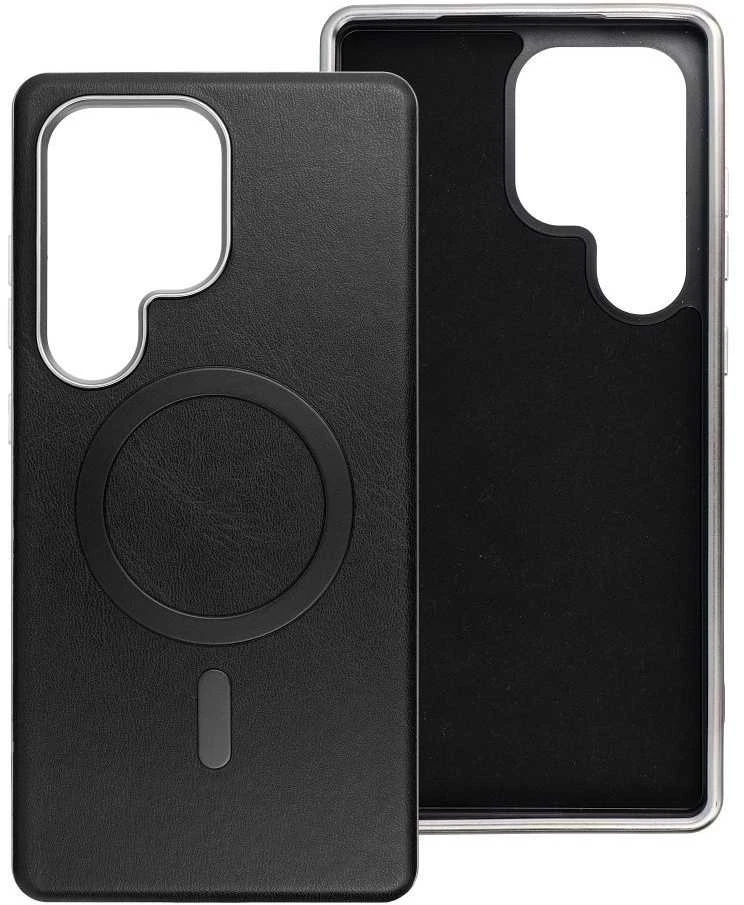 Oem GENTLEMAN MAG COVER dėklas suderinamas su MagSafe skirtas Samsung Galaxy S25 Ultra juodos spalvos