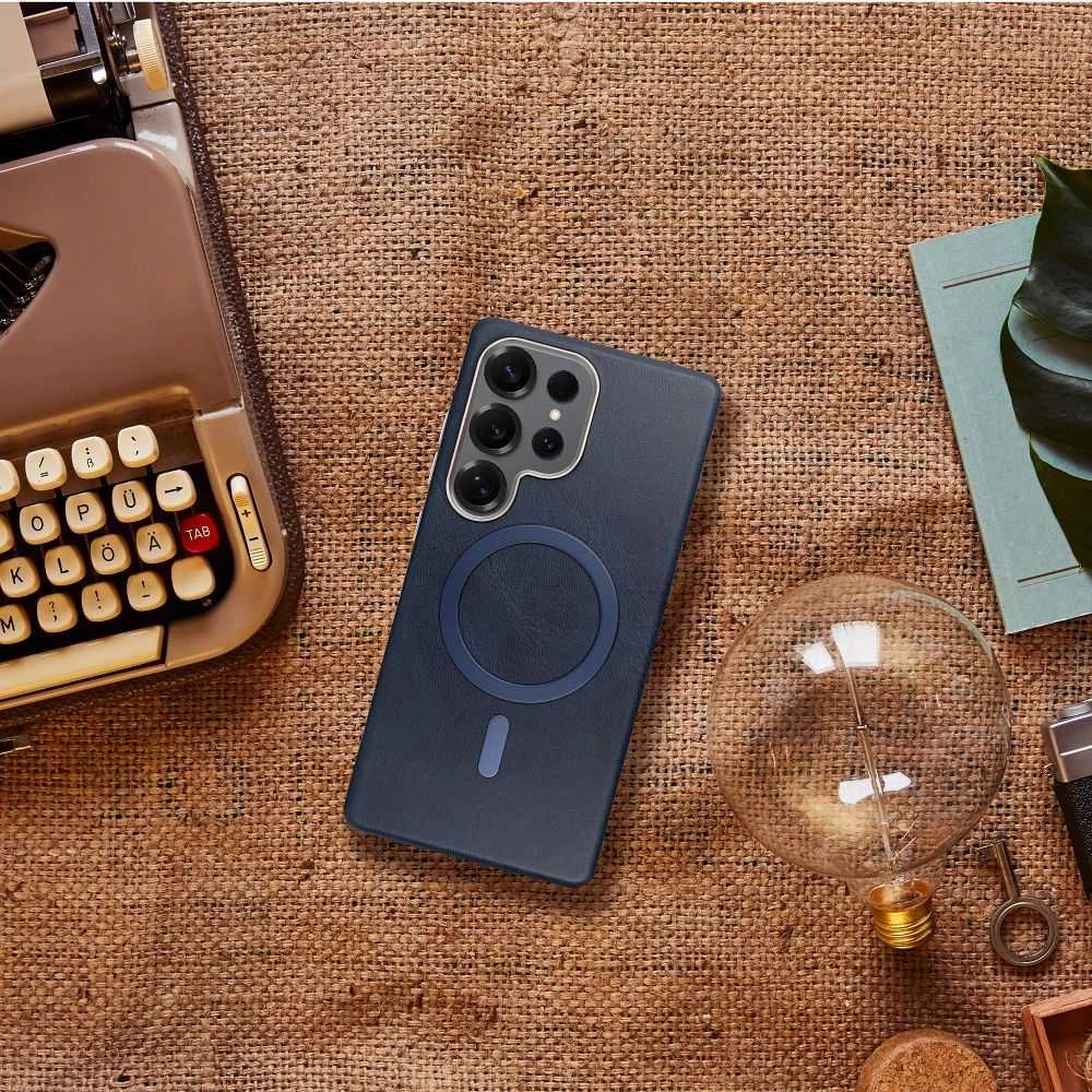 Oem GENTLEMAN MAG COVER dėklas suderinamas su MagSafe skirtas Samsung Galaxy A56 mėlynos spalvos