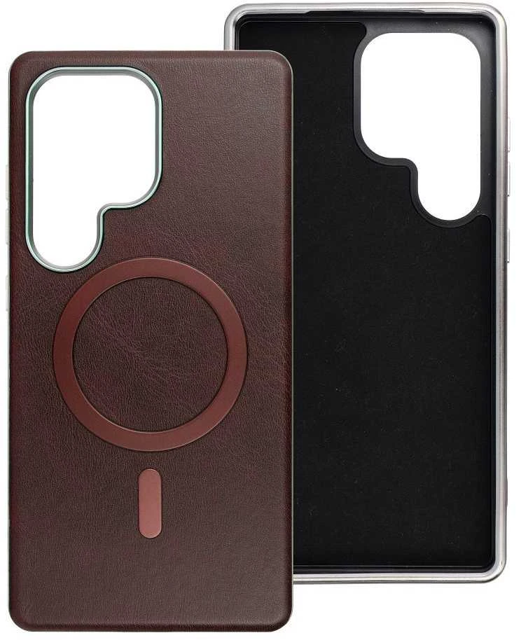 Oem GENTLEMAN MAG COVER dėklas suderinamas su MagSafe skirtas Samsung Galaxy A26 rudos spalvos
