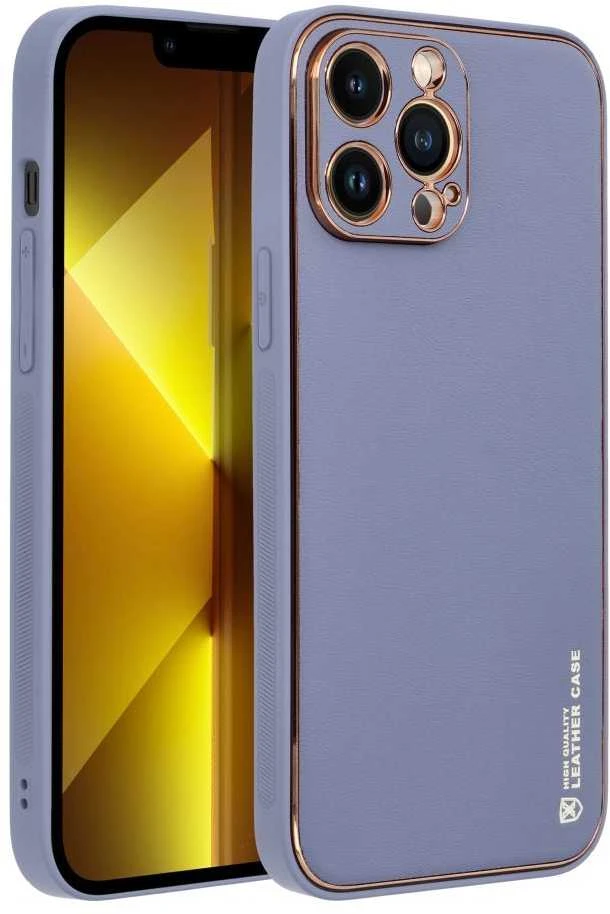 Dėklas telefonui Forcell LEATHER skirtas iPhone 12 Pro Max, mėlyna