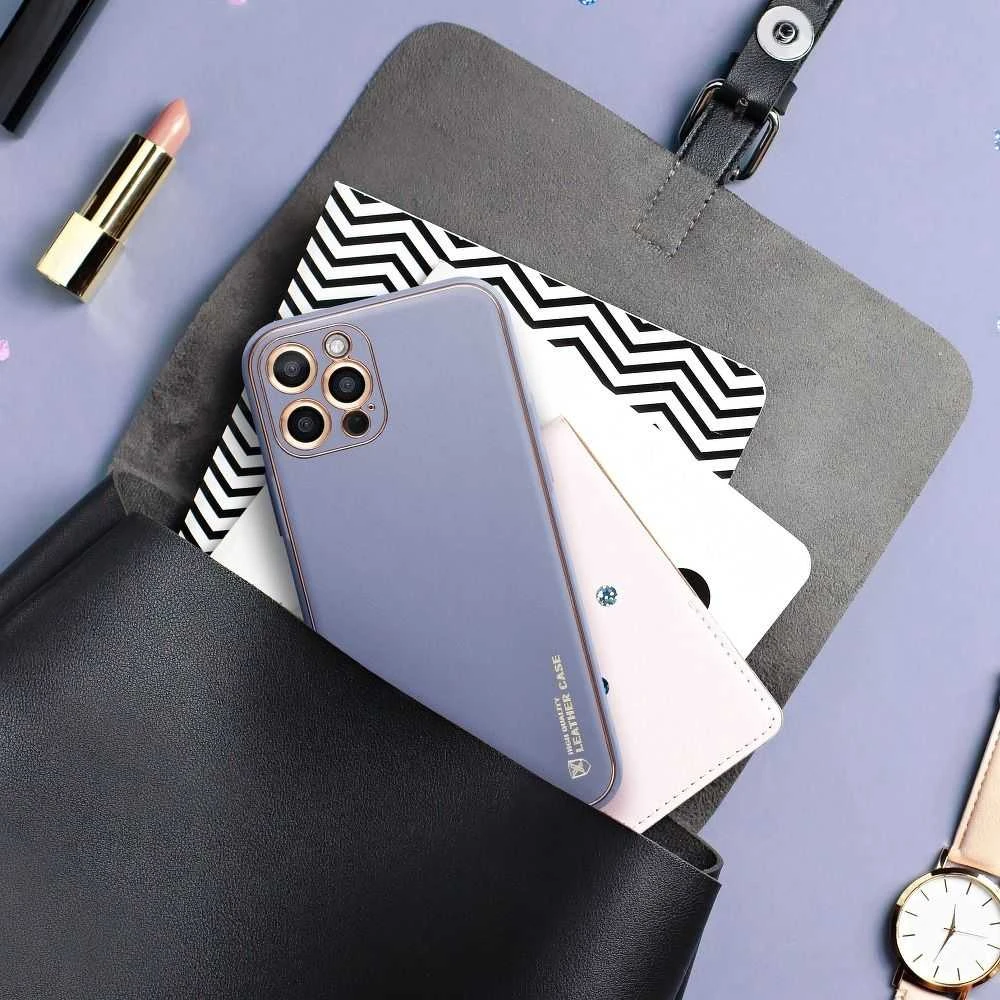 Dėklas telefonui Forcell LEATHER skirtas iPhone 12 Pro Max, mėlyna