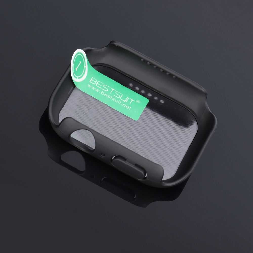 „Bestsuit“ dėklas su hibridiniu stiklu, skirtas „Apple Watch“ serijai 7/8/9–45 mm – grafitas