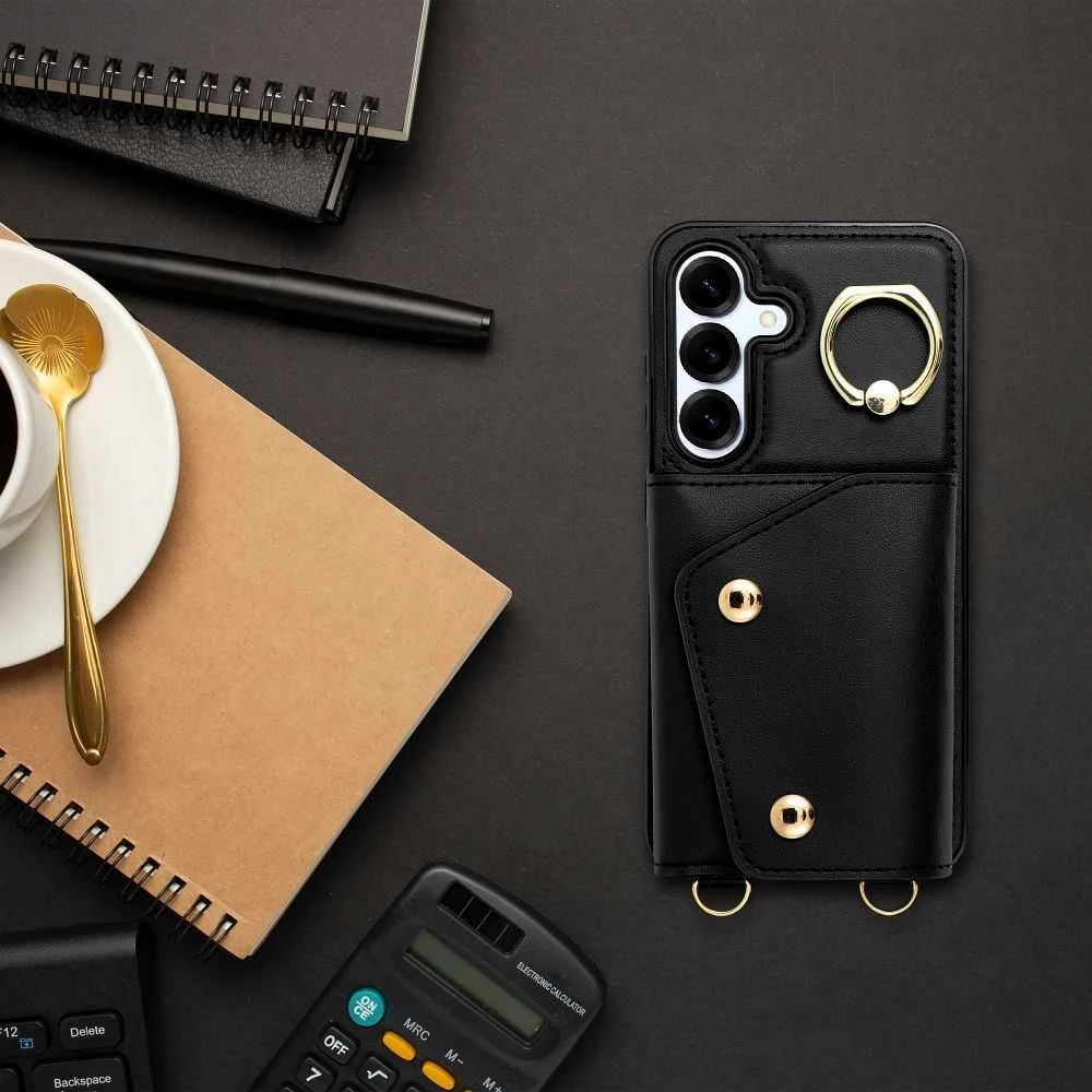 Oem WONDER piniginės dėklas, skirtas SAMSUNG S25 EDGE, juodas