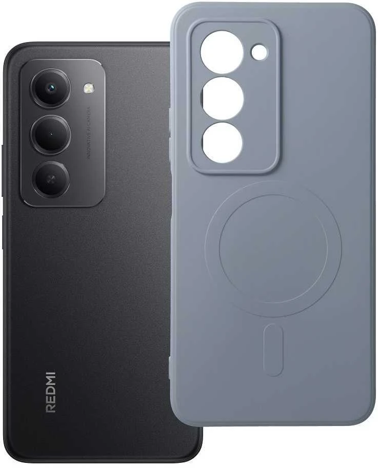 Oem Xiaomi Redmi 15 4G / 5G (171,1 mm) silikoninis dėklas su MagSafe (kameros apsauga) ir silikoniniu dangteliu.