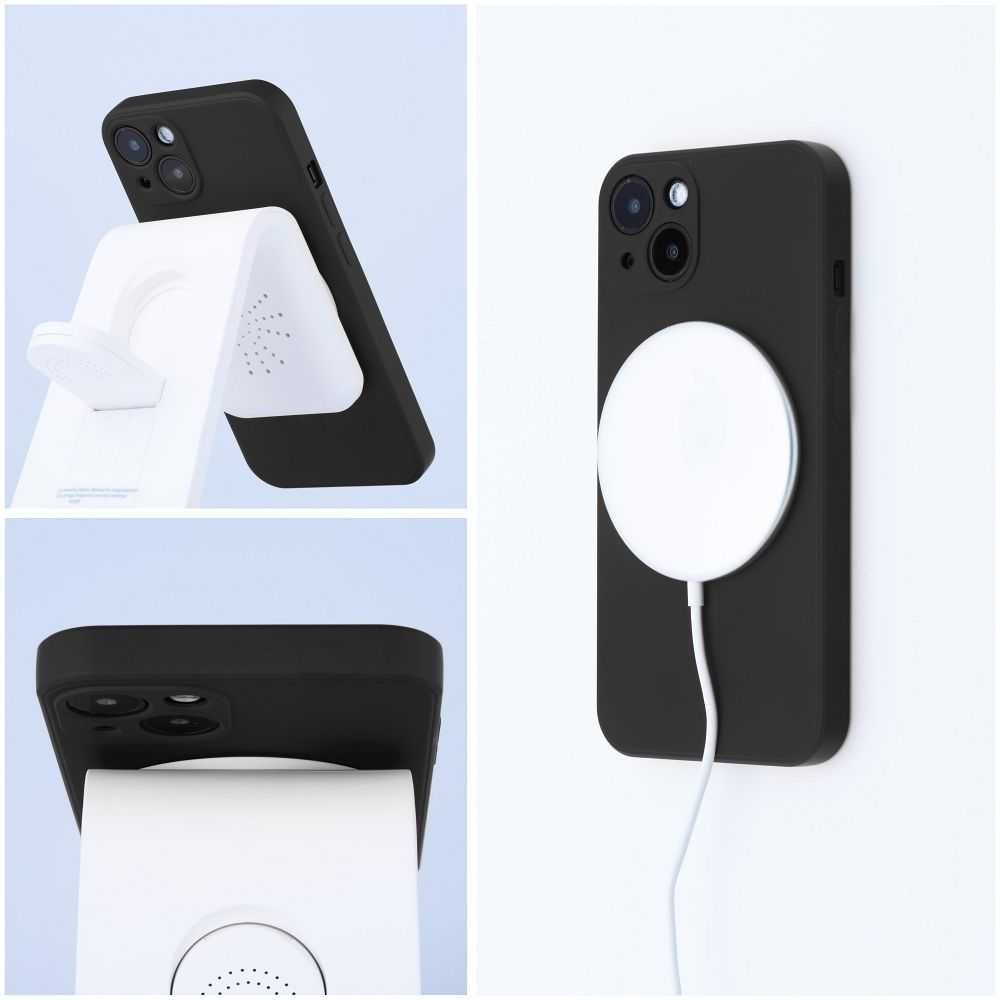 Oem SILICONE MAG COVER dėklas suderinamas su MagSafe skirtas Samsung Galaxy S24 Ultra juodos spalvos