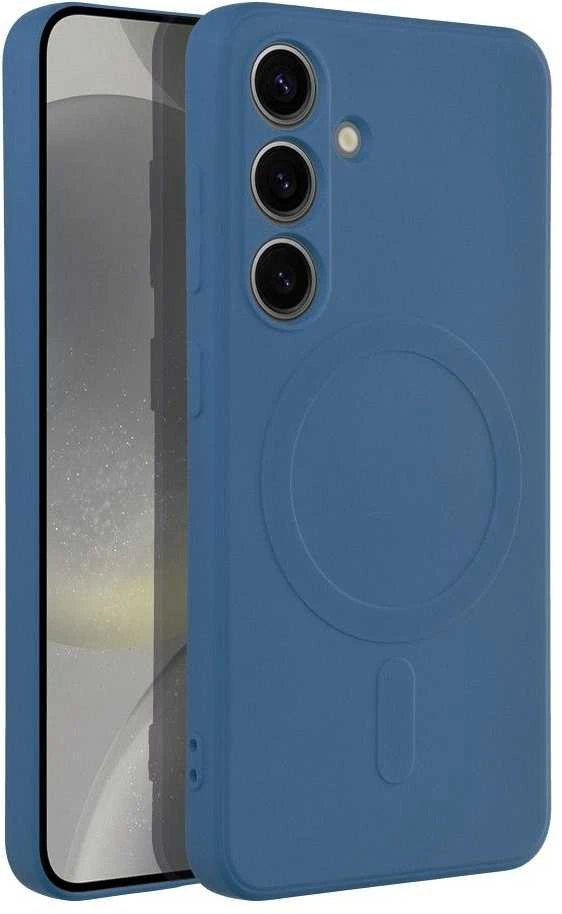 Oem SILICONE MAG COVER dėklas suderinamas su MagSafe skirtas Samsung Galaxy S24 mėlynos spalvos
