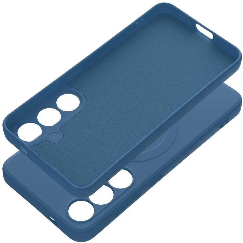 Oem SILICONE MAG COVER dėklas suderinamas su MagSafe skirtas Samsung Galaxy S24 mėlynos spalvos