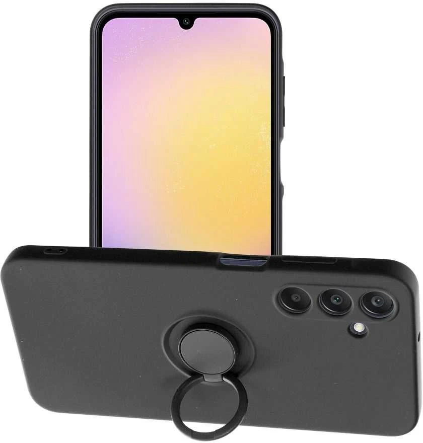 Oem SILICONE RING dėklas skirtas Samsung Galaxy A25 5G juodos spalvos