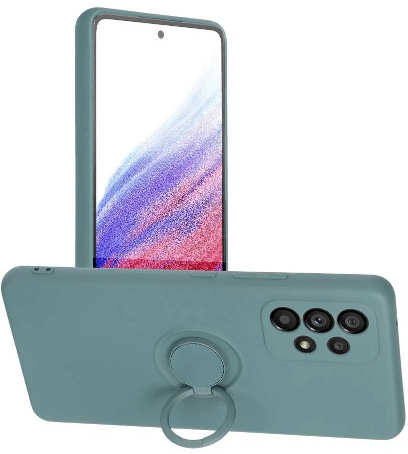 Oem SILICONE RING dėklas skirtas Samsung Galaxy A35 5G žalios spalvos