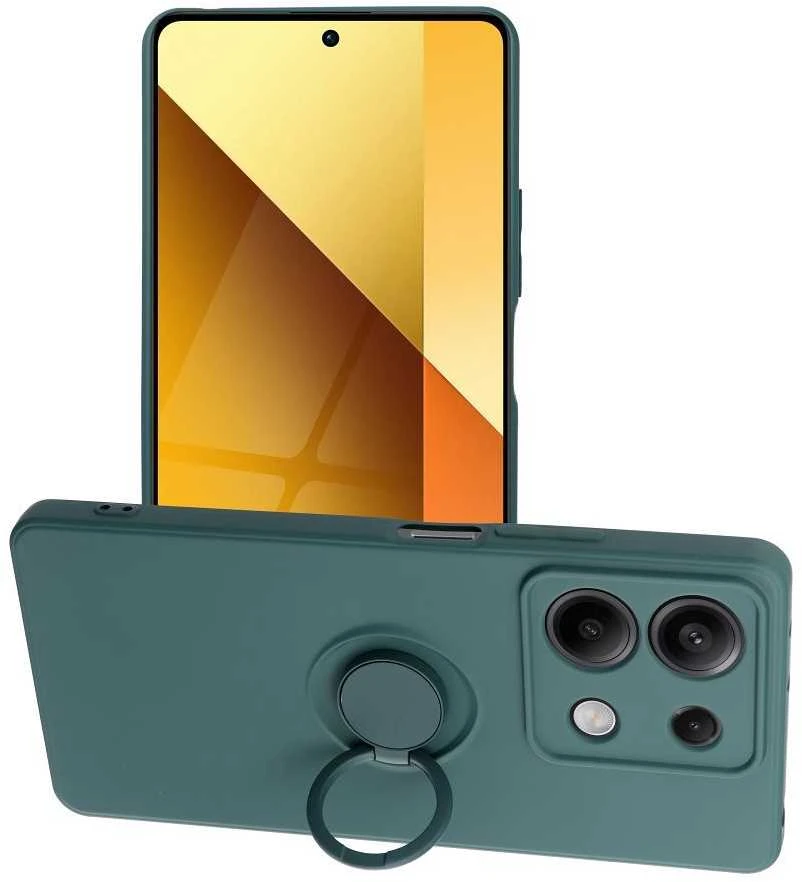 Oem SILICONE RING dėklas skirtas Xiaomi Redmi Note 13 5G žalios spalvos