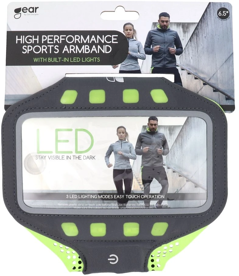 Dėklas Store24 GEAR Sport ArmBand LED XL juodas