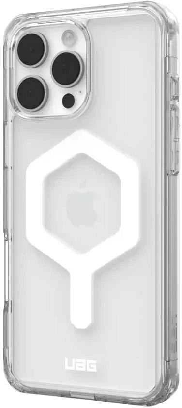 UAG Urban Armor Gear dėklas PLYO, suderinamas su MagSafe ir magnetiniu žiediniu stovu, skirtas IPHONE 16 Pro Max ledo baltas / titanas