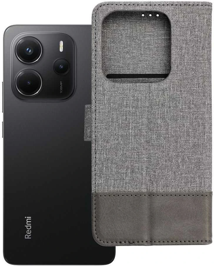 Dėklas Oem GOMMA Book skirtas Xiaomi Redmi Note 14 5G pilkos spalvos