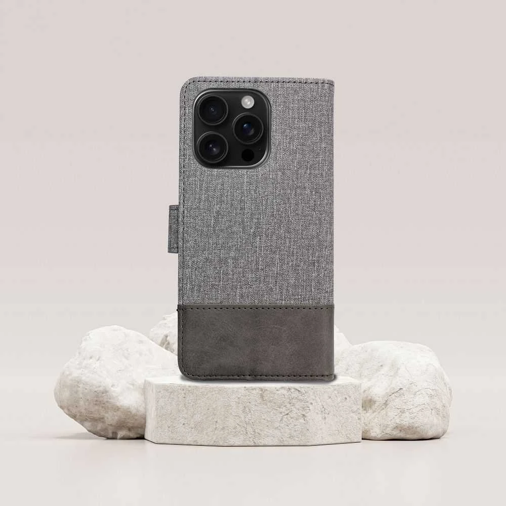 Dėklas Oem GOMMA Book skirtas Xiaomi Redmi Note 14 PRO 4G pilkos spalvos
