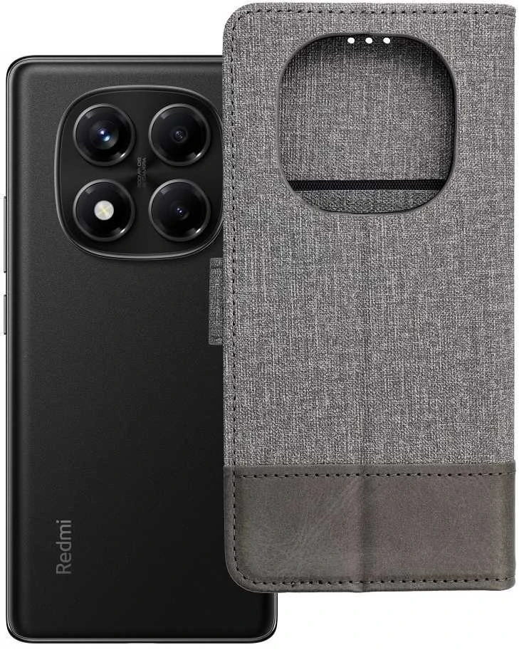 Dėklas Oem GOMMA Book skirtas Xiaomi Redmi Note 14 PRO 4G pilkos spalvos