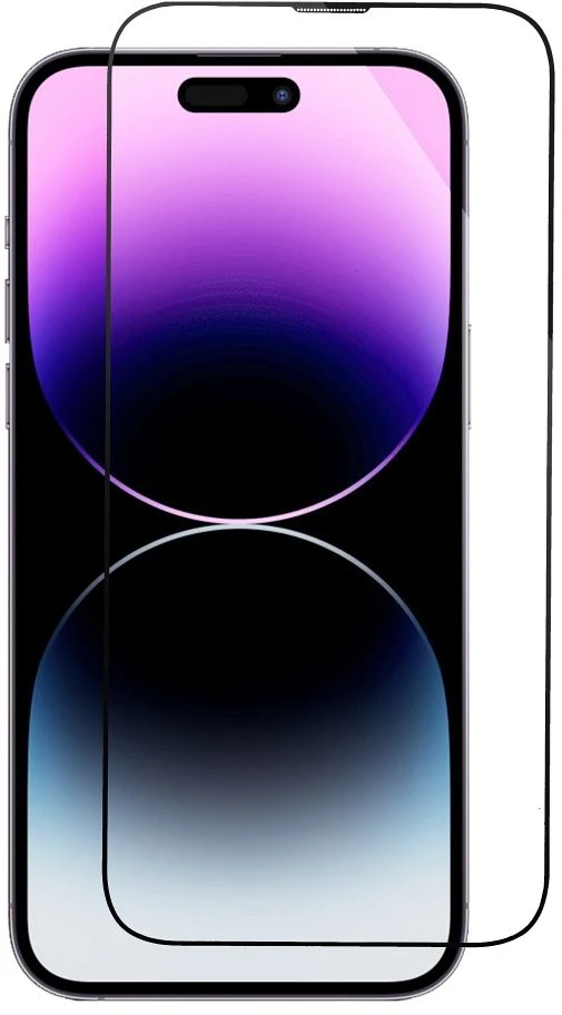 Oem 5D visiškai klijuojantis grūdintas stiklas iPhone 17 Pro / 18 Pro, juodas + aplikatorius