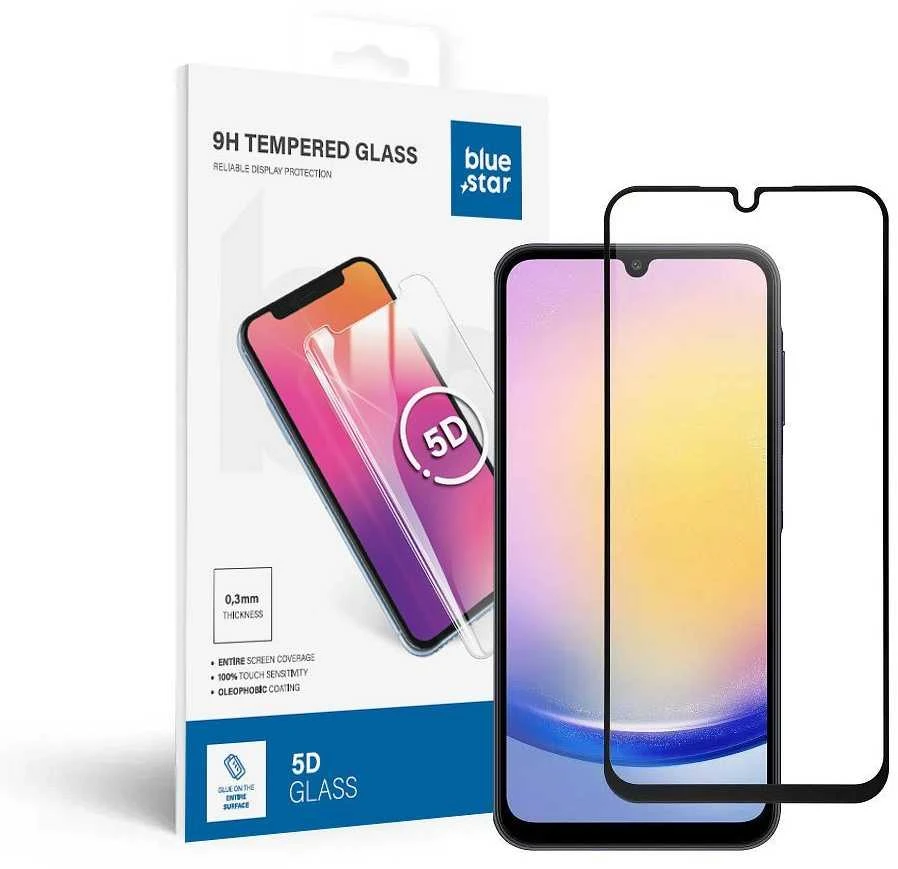 BlueStar Blue Star Apsauginis stiklas Blue Star - Samsung Galaxy A25 5G Full Face (full glue with frame/small size) - juodas Apsauginis stiklas Blue Star