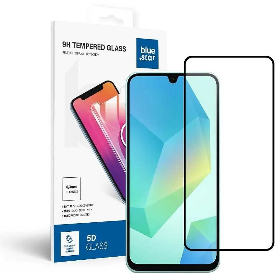 BlueStar Blue Star Apsauginis stiklas Blue Star - Samsung Galaxy A16 4G / A16 5G / M16 5G Full Face (full glue with frame/small size) - juodas Apsauginis stiklas Blue Star