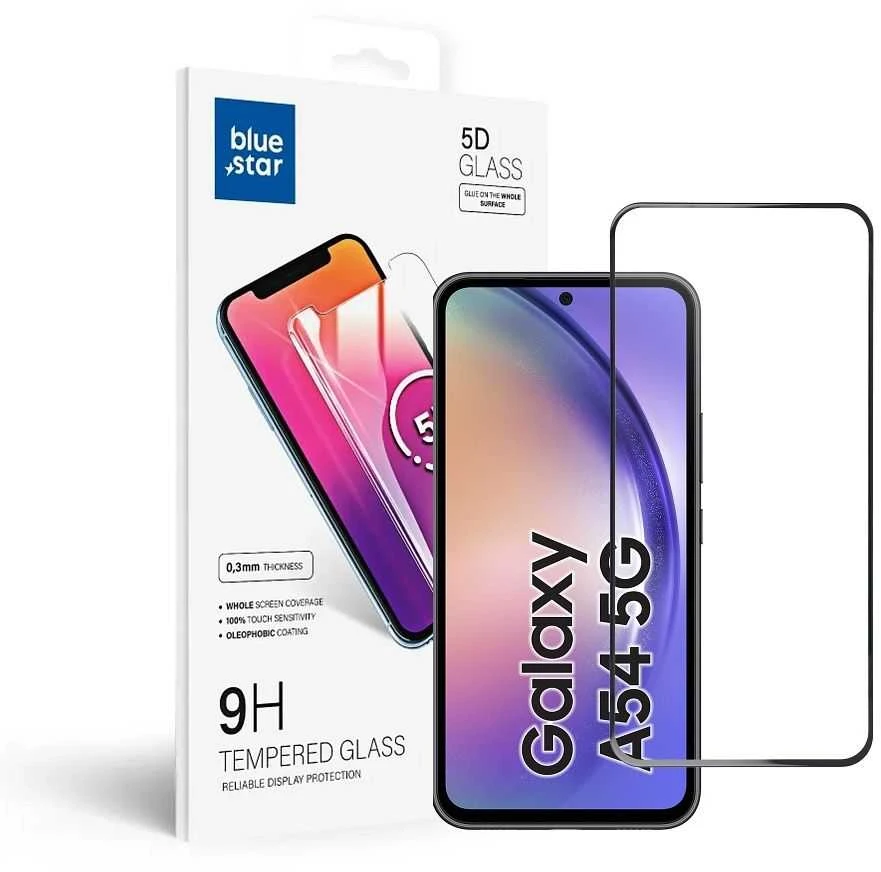 BlueStar Blue Star Apsauginis stiklas Blue Star - Samsung Galaxy A54 5G Full Face (full glue with frame/small size) - juodas Apsauginis stiklas