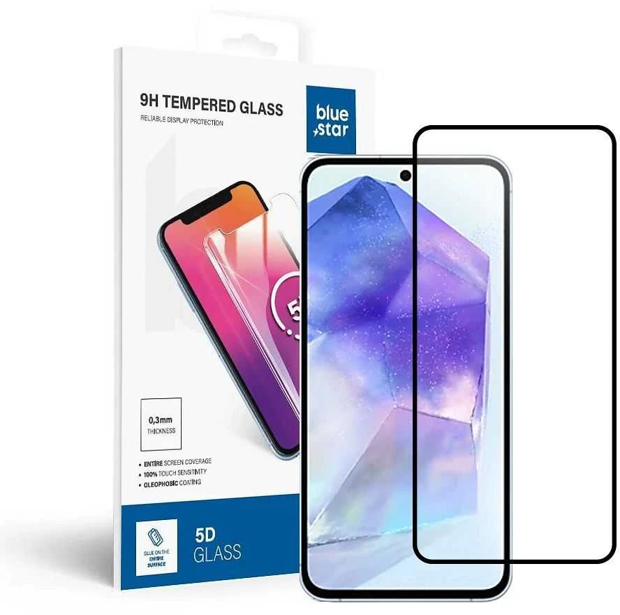 BlueStar Blue Star Apsauginis stiklas Blue Star - Samsung Galaxy A55 5G Full Face (full glue with frame/small size) - juodas Apsauginis stiklas