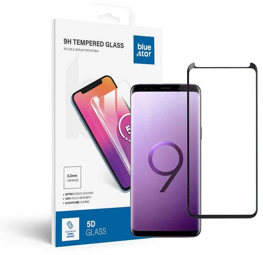 Fusion Accessories Blue Star Apsauginis stiklas Blue Star - Samsung Galaxy Galaxy S9 Full Face (full glue/case friendly) - juodas Apsauginis stiklas Blue Star