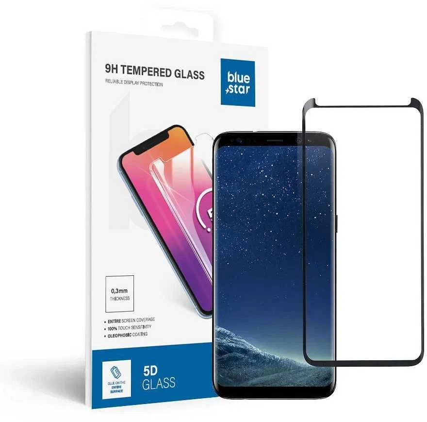 BlueStar Blue Star Apsauginis stiklas Blue Star - Samsung Galaxy Galaxy S8 Full Face (full glue with frame/case friendly) - juodas Apsauginis stiklas Blue Star