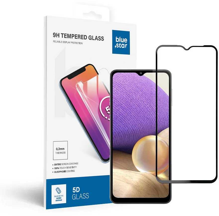 BlueStar Blue Star Apsauginis stiklas Blue Star - Samsung Galaxy A32 5G Full Face (full glue with frame/small size) - juodas Apsauginis stiklas Blue Star