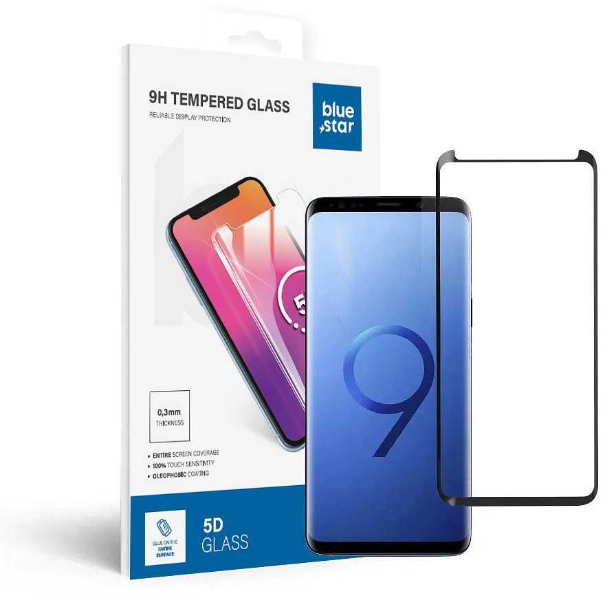 Fusion Accessories Blue Star Apsauginis stiklas Blue Star - Samsung Galaxy Galaxy S9+ Full Face (full glue/case friendly) - juodas Apsauginis stiklas Blue Star
