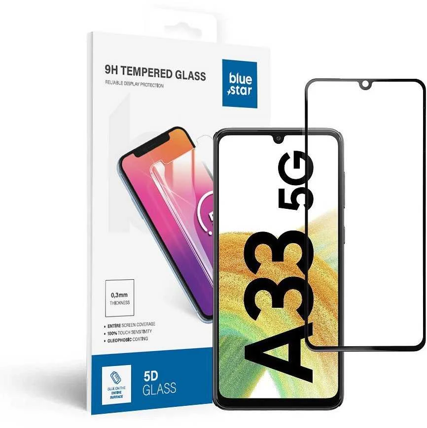 BlueStar Blue Star Apsauginis stiklas Blue Star - Samsung Galaxy A33 5G Full Face (full glue with frame/small size) - juodas