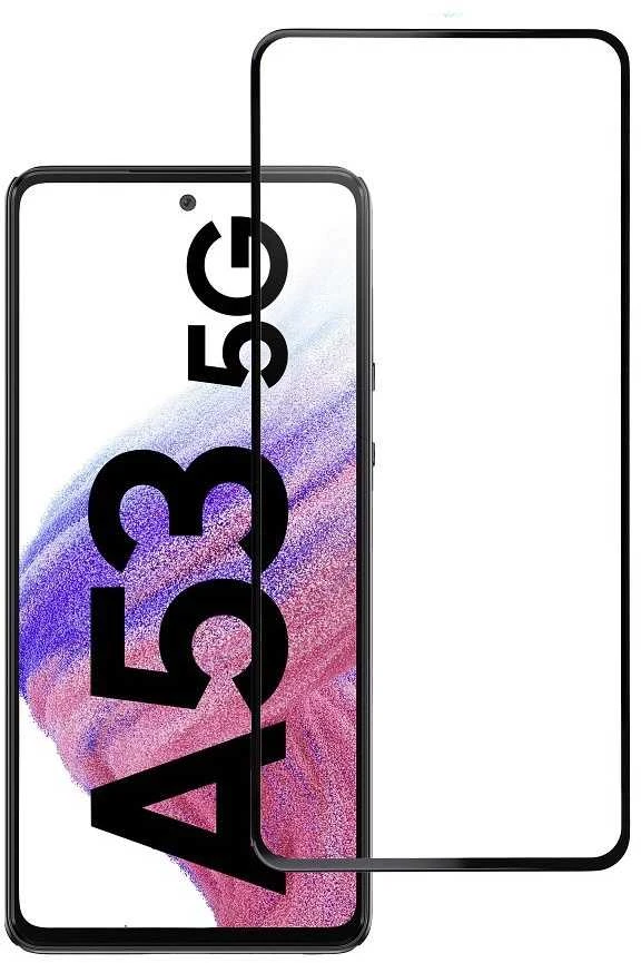 BlueStar Blue Star Blue Star grūdintas stiklas Blue Star - SAMSUNG A53 5G Full Face (visi klijai su rėmeliu/mažas dydis) - juodas T