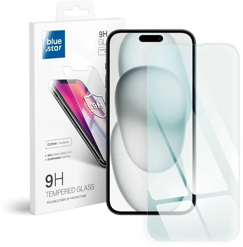 BlueStar Blue Star Grūdintas stiklas iPhone 15 PLUS / 16 PLUS mėlynos žvaigždės spalvos