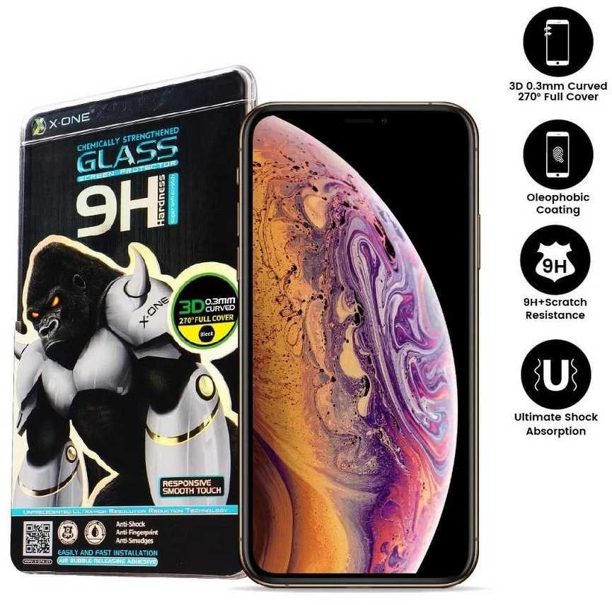 Apsauginis stiklas X-ONE 3D - skirtas Samsung Galaxy NOTE 20 ULTRA (edge glue + hole) juodas