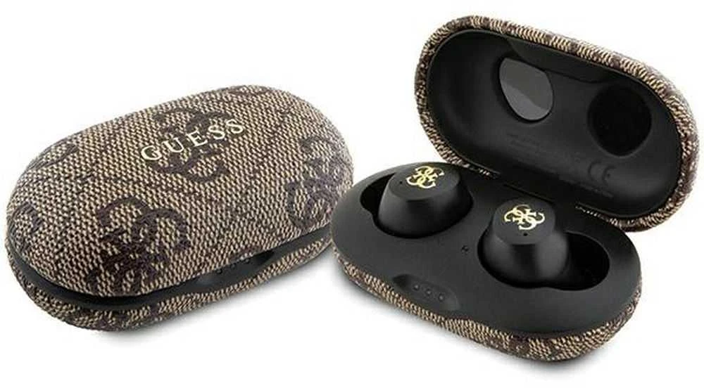 Guess GUTWSP4EGW TWS Bluetooth ausinės + ENC Dock Ruda/Ruda 4G Metalas | ATSPĖK