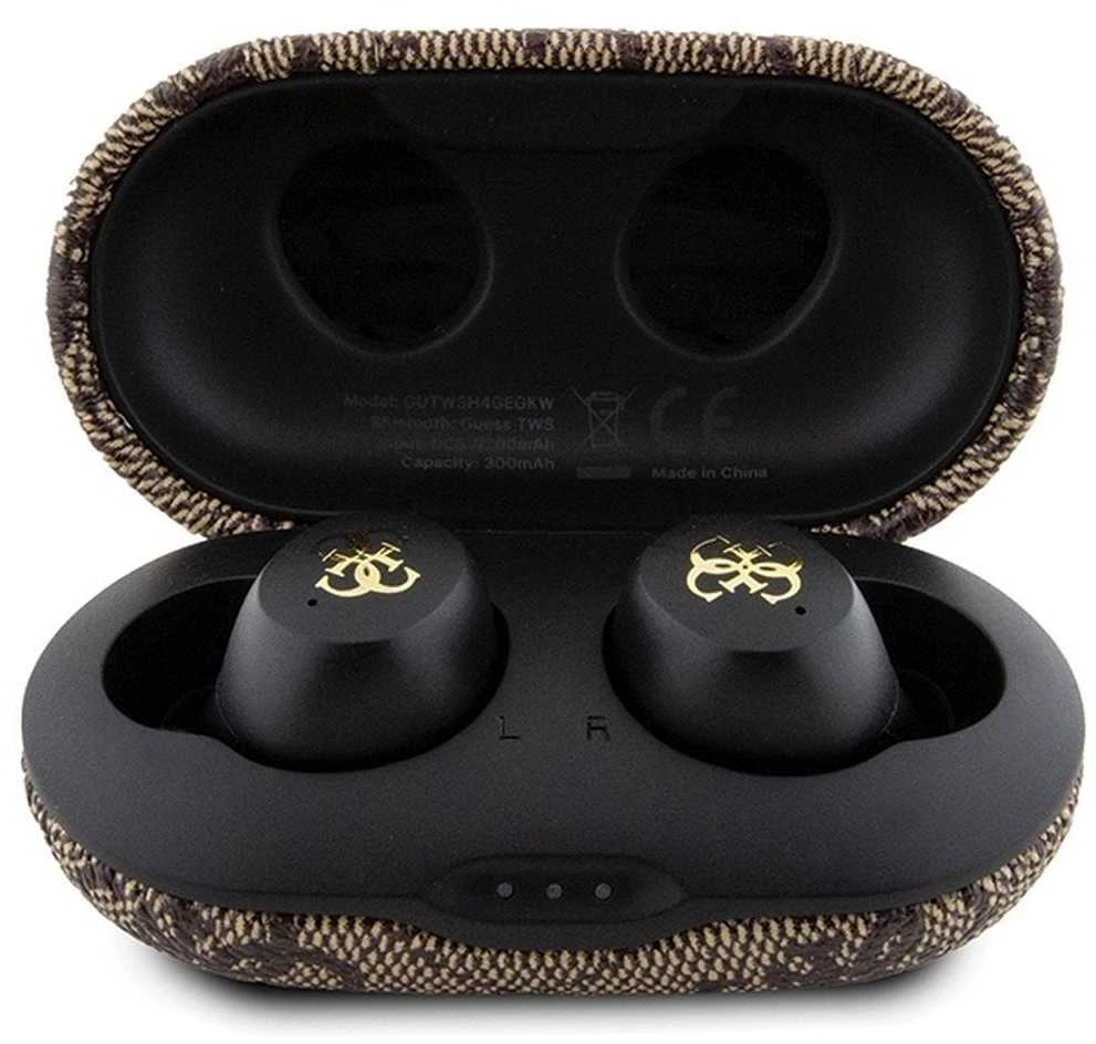 Guess GUTWSP4EGW TWS Bluetooth ausinės + ENC Dock Ruda/Ruda 4G Metalas | ATSPĖK
