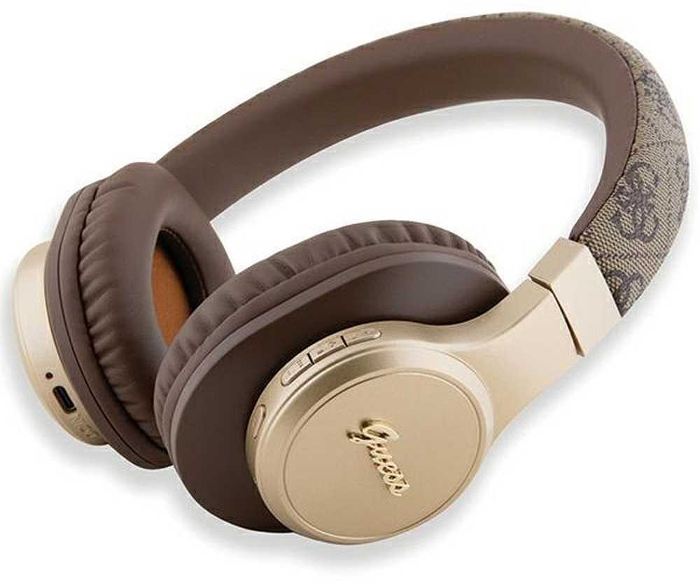 Guess Bluetooth on-ear ausinės GUBH604GEMW ruda 4G Script