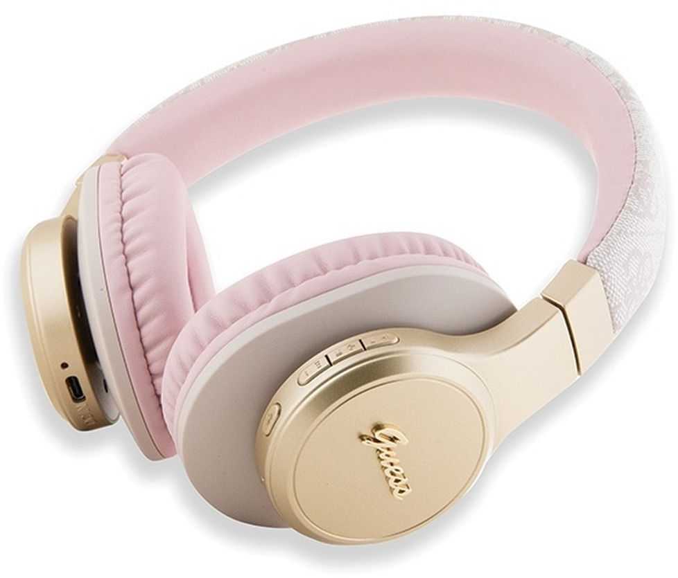 Guess Bluetooth on-ear ausinės GUBH604GEMP rožinė 4G Script