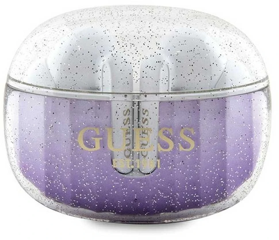 Guess Glitter Gradient ausinės violetiniame dėkle
