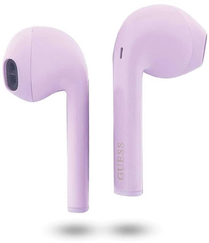 Šviesiai violetinės Guess TWS ausinės su logotipu