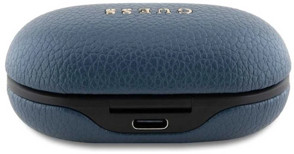 Guess ausinės Bluetooth GUTWSPGTSPSB TWS mėlynos spalvos Grained Classic Logo